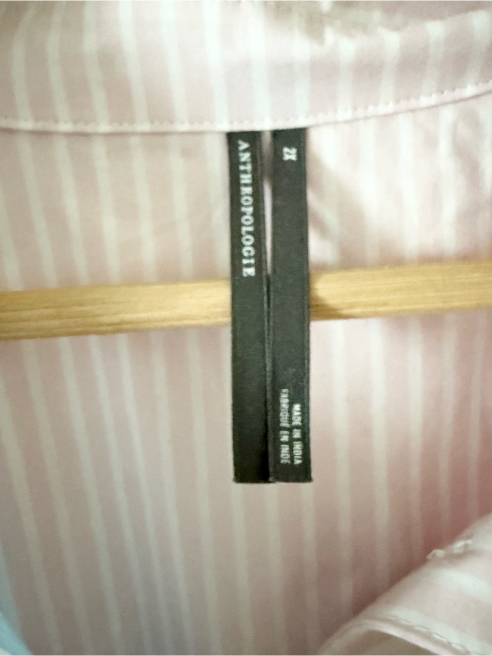 Anthropologie The Bettina Blue Pink White Mix Stripe Long Sleeve Shirt Dress 2X - Picture 5 of 6